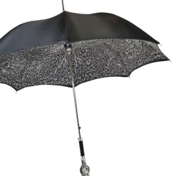 Elegante ombrellone - lupo 925 argento con design della pelliccia
