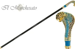 Esclusivo Bastone con Cobra Smaltato a mano - CREAZIONE UNICA