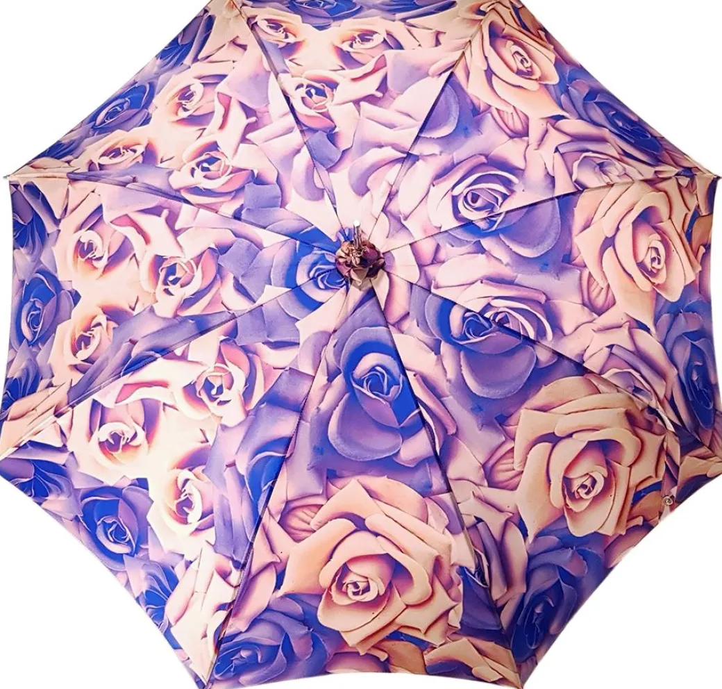 Esclusivo disegno violetto - impugnatura placcata in argento e cristal