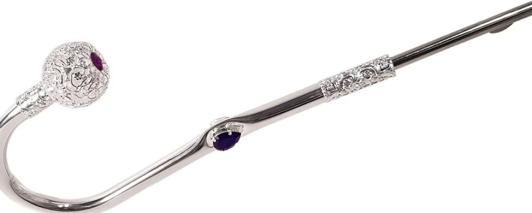 Esclusivo disegno violetto - impugnatura placcata in argento e cristal