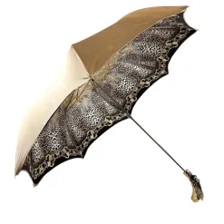 Esclusivo ombrello con Libellula placcata in oro 24K