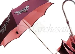 Esclusivo ombrello da donna fatto a mano con libellule ricamate Ladies Umbrellas