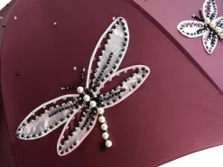 Esclusivo ombrello da donna fatto a mano con libellule ricamate Ladies Umbrellas