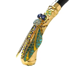 Exclusive Italian Artisan Umbrella with Exquisite Hand-Painted Dragonf