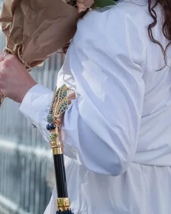 Exclusive Italian Artisan Umbrella with Exquisite Hand-Painted Dragonf