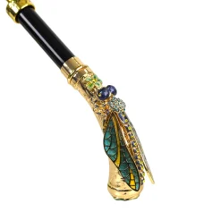 Exclusive Italian Artisan Umbrella with Exquisite Hand-Painted Dragonf