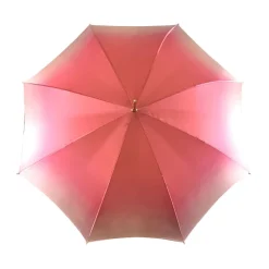 Fantastico ombrello rosa chiaro con speciale manico a fiori