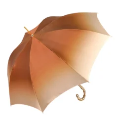 Golden Bamboo Umbrella with Exquisite Botanical Lining