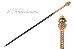 Golden Majesty: 24K Gold-Plated Walking Canes with Crystal Elegance