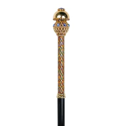 Golden Majesty: 24K Gold-Plated Walking Canes with Crystal Elegance