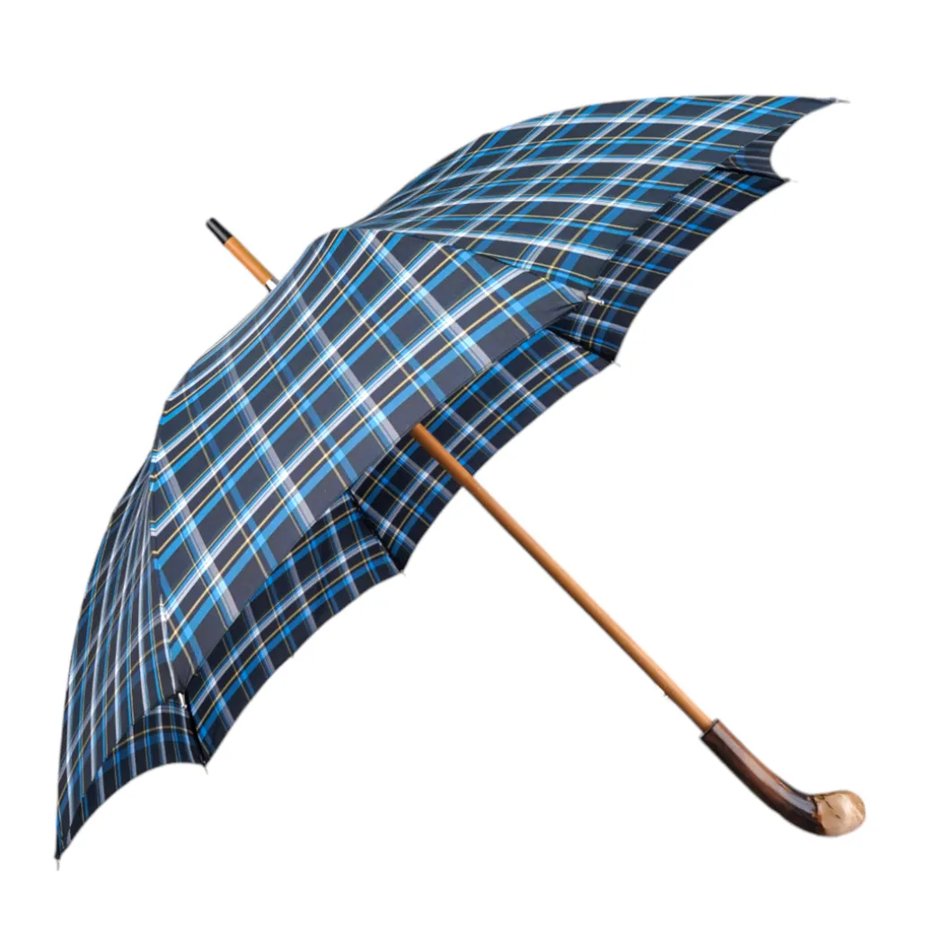 Handcrafted Cotton Umbrella - Natural Chestnut Root Handle il Marchesato Designer