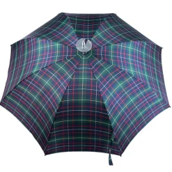 Handcrafted Leather Seat Umbrella- Tartan design