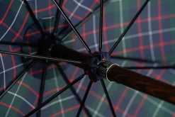 Handcrafted Leather Seat Umbrella- Tartan design