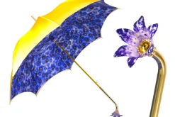 Handcrafted Umbrella with 24K Gold-Plated Hand-Painted Metal Flower Ha