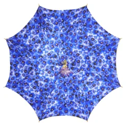 Handcrafted Umbrella with 24K Gold-Plated Hand-Painted Metal Flower Ha