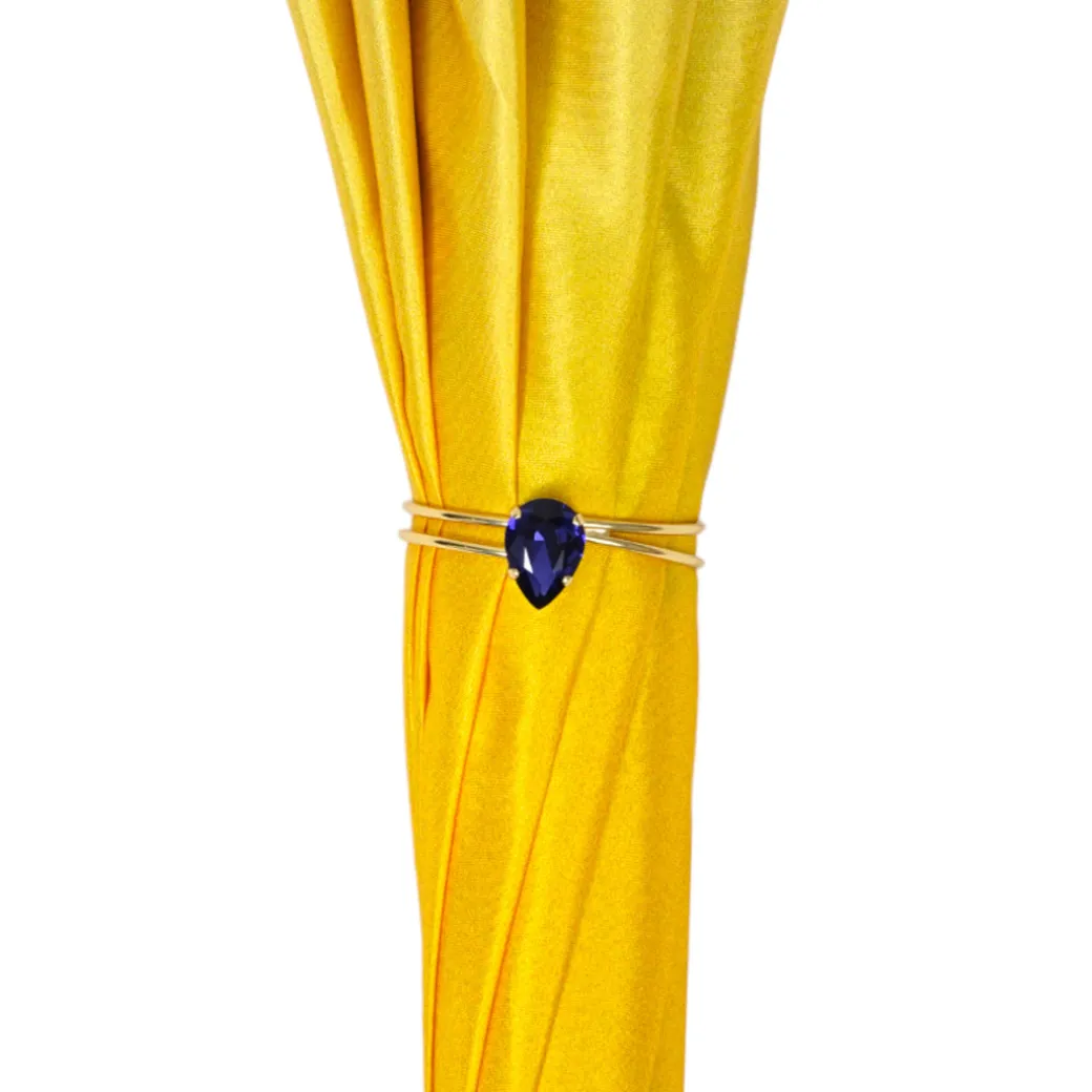 Handcrafted Umbrella with 24K Gold-Plated Hand-Painted Metal Flower Ha