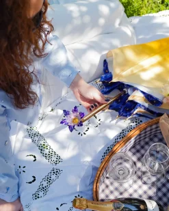 Handcrafted Umbrella with 24K Gold-Plated Hand-Painted Metal Flower Ha