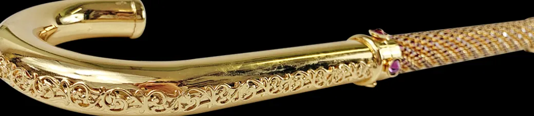Il bastone da passeggio 24k placcato oro di lusso incrostata con migli