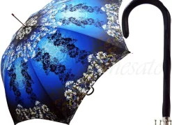 Impressionante fiori azzurri, Ombrellone Ladies Fashion Ombrelli fatti a Mano in Italia