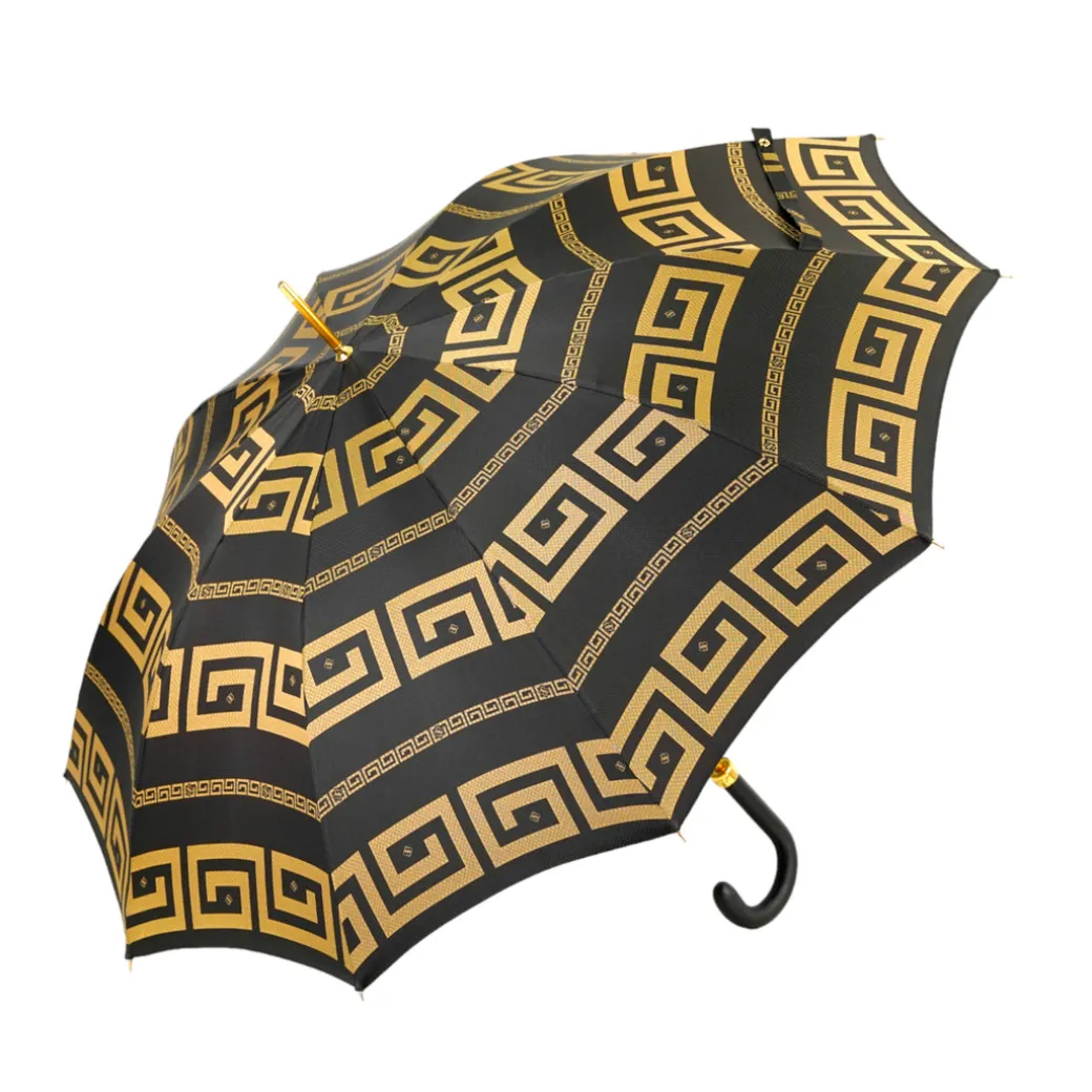 Italian Greek Design with Leather handle Umbrella
