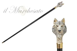 24k Wolf placcato in oro - smaltato a mano