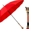 LIMITED COLLECTION - Exclusive Red Umbrella with Jeweled Panther Handl
