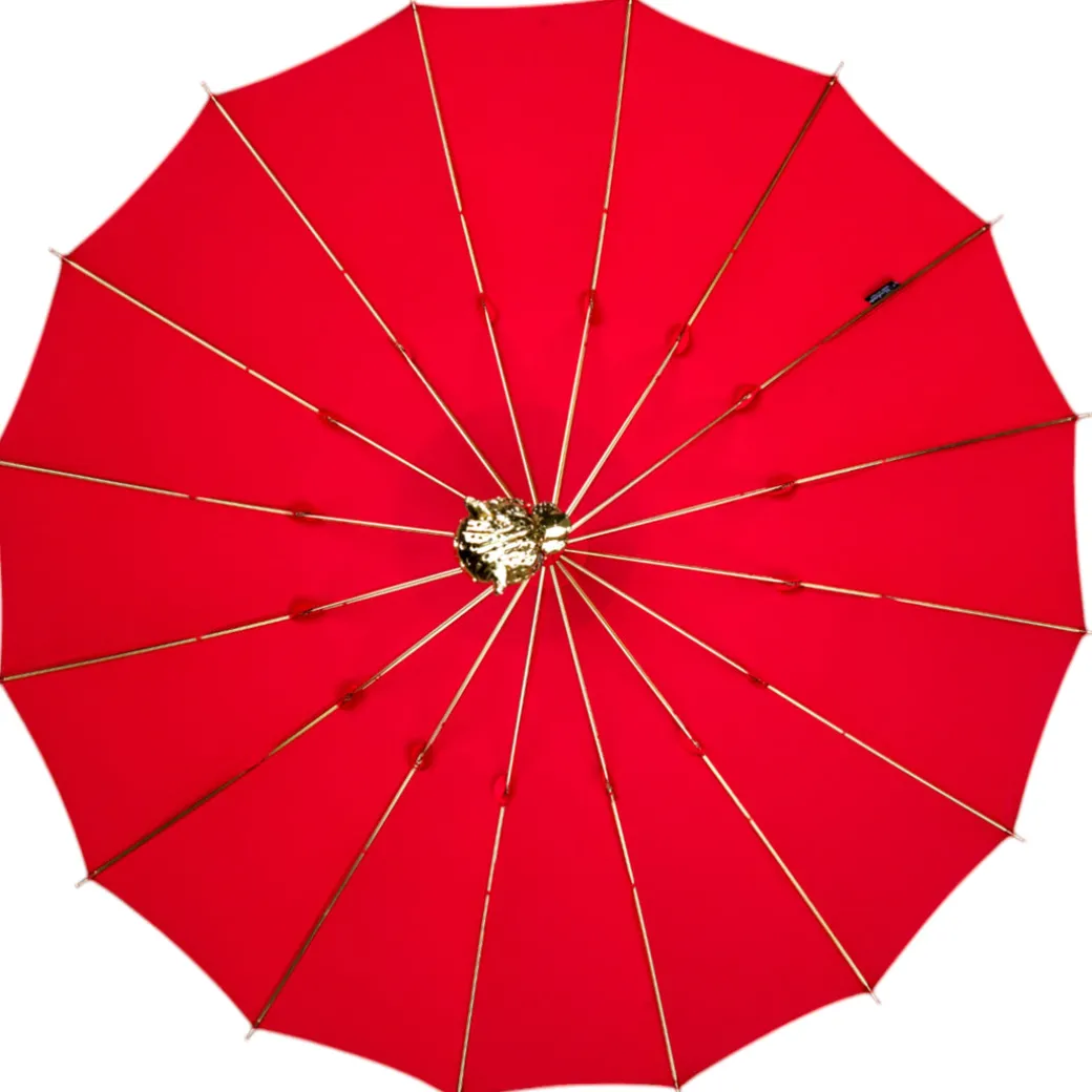 LIMITED COLLECTION - Exclusive Red Umbrella with Jeweled Panther Handl