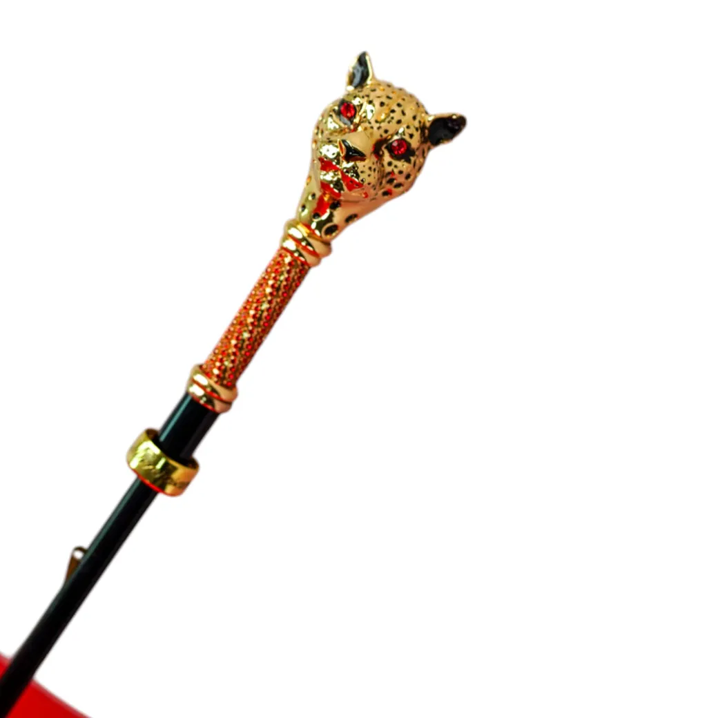 LIMITED COLLECTION - Exclusive Red Umbrella with Jeweled Panther Handl
