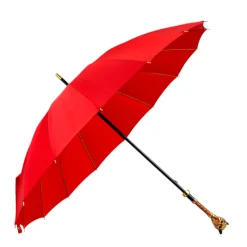 LIMITED COLLECTION - Exclusive Red Umbrella with Jeweled Panther Handl