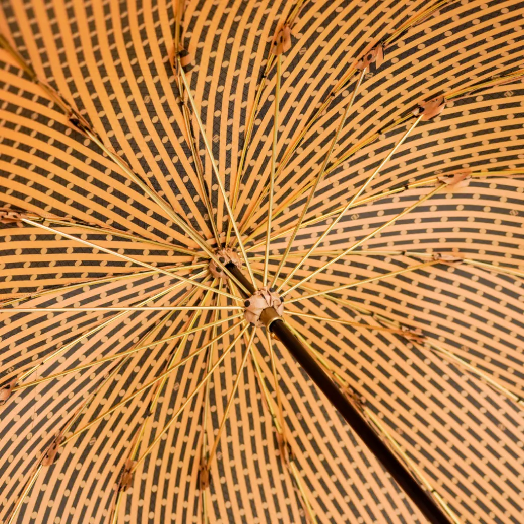 LIMITED COLLECTION - Jaquard polka dot gold umbrella