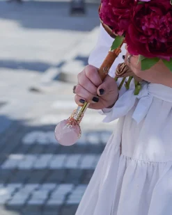 LIMITED COLLECTION - Pink Umbrella with Gold-Plated Handle and Quartz