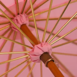 LIMITED COLLECTION - Pink Umbrella with Gold-Plated Handle and Quartz