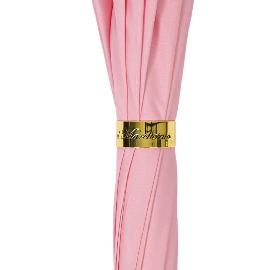 LIMITED COLLECTION - Pink Umbrella with Gold-Plated Handle and Quartz