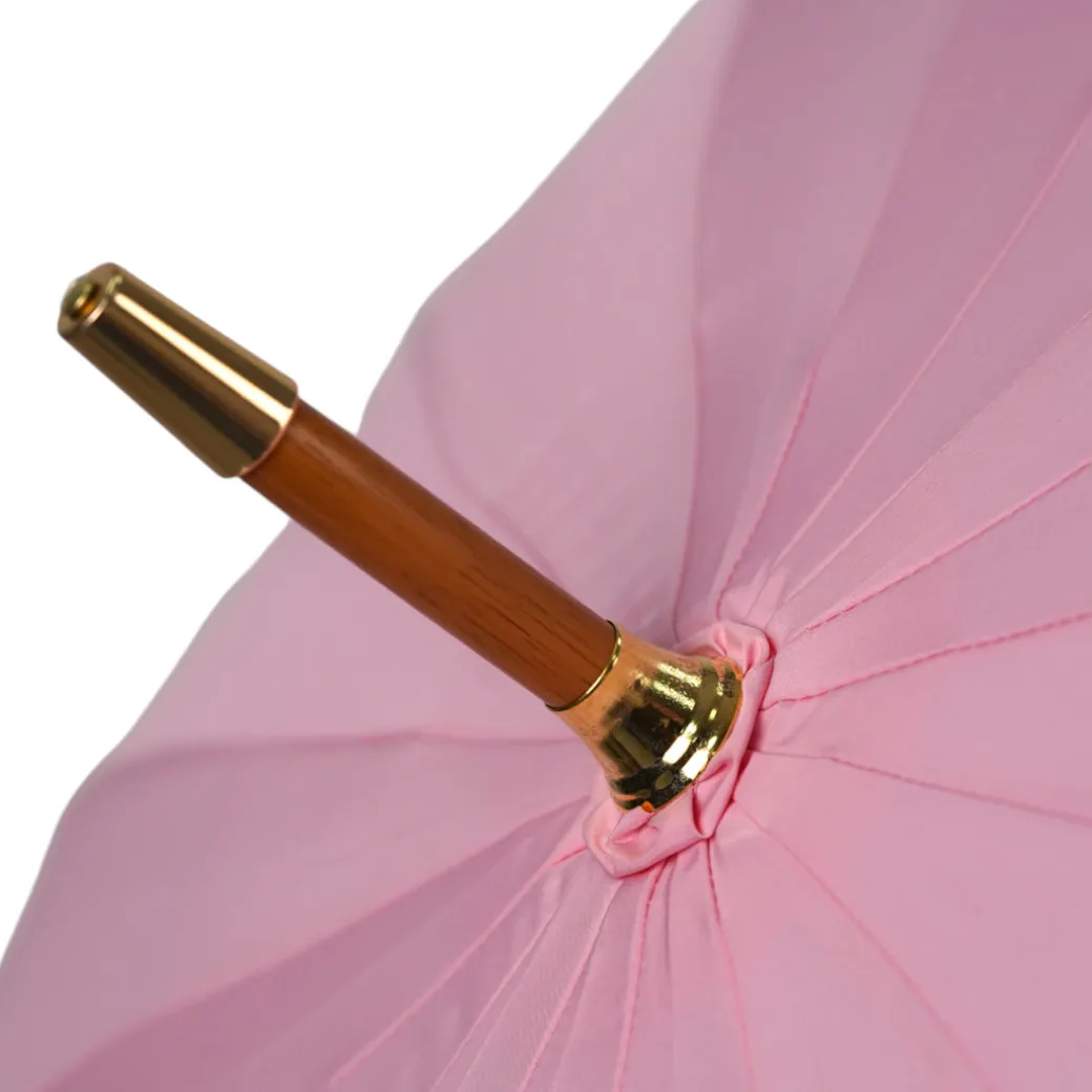 LIMITED COLLECTION - Pink Umbrella with Gold-Plated Handle and Quartz