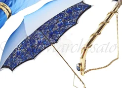 Lusso Double Canopy Sky-Blue Umbrella il Marchesato Designer