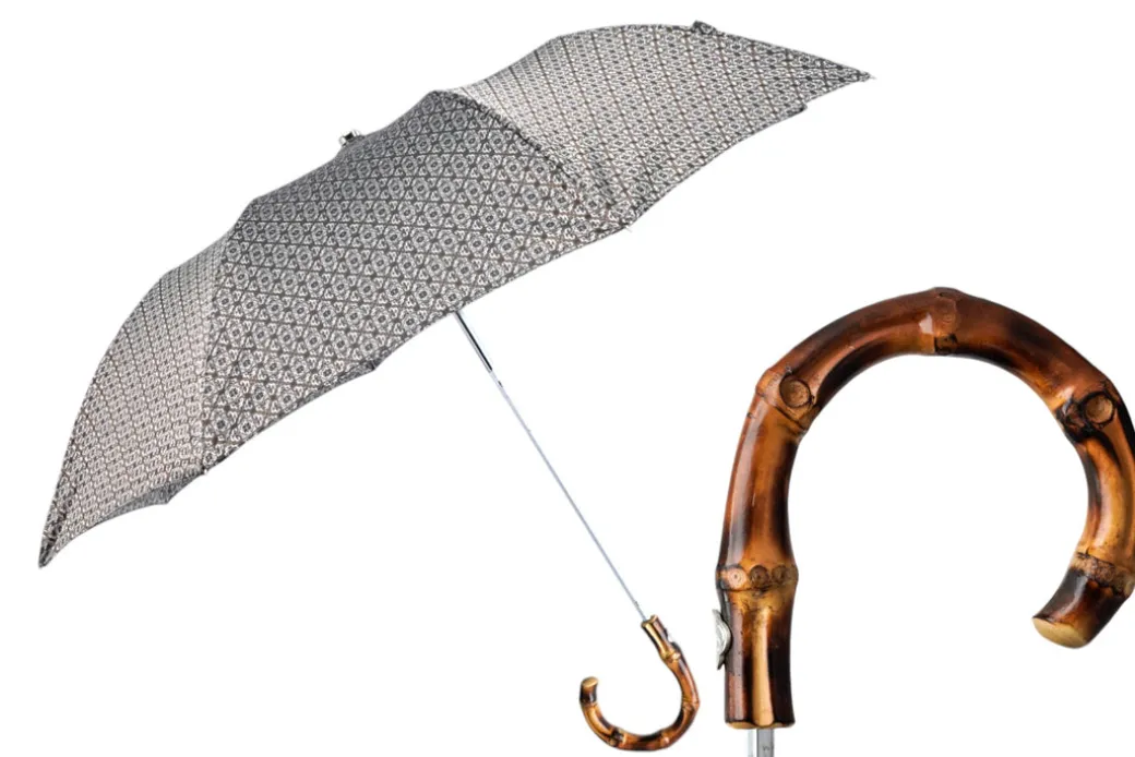 Luxury Foldable Umbrella with Bamboo Handle and Distinctive Designs