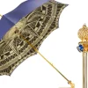 Luxury in Rain: Handmade Umbrellas featuring 24K Gold-Plated Crystal H