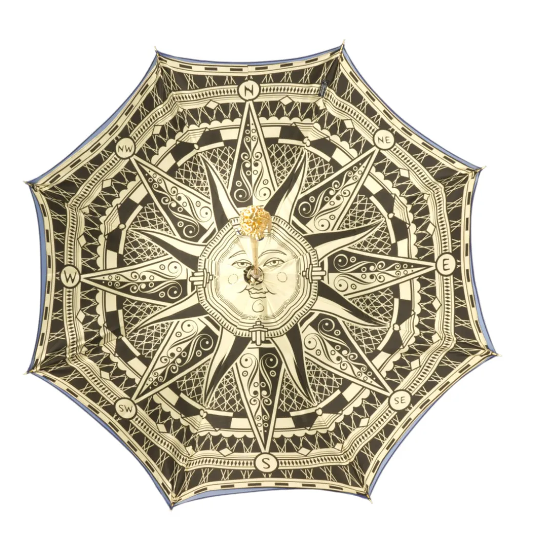 Luxury in Rain: Handmade Umbrellas featuring 24K Gold-Plated Crystal H
