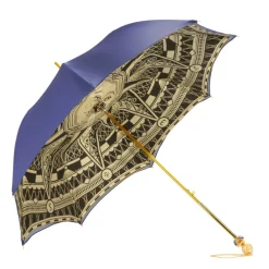 Luxury in Rain: Handmade Umbrellas featuring 24K Gold-Plated Crystal H