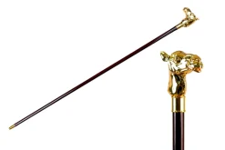 Luxury Walking Stick with Gold-Plated Camel Handle