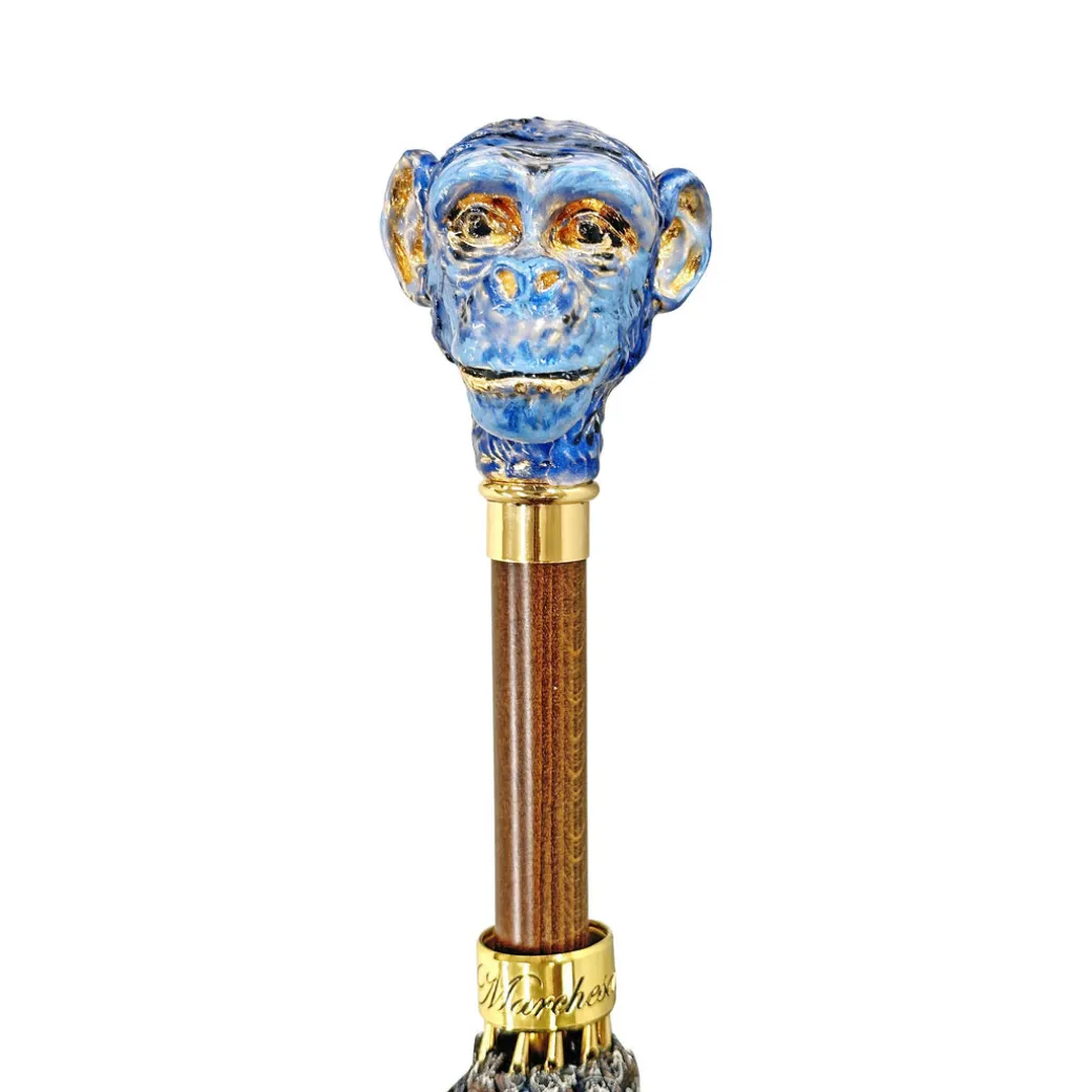 Manico smaltato originale Monkey - Ombrello fatto a mano