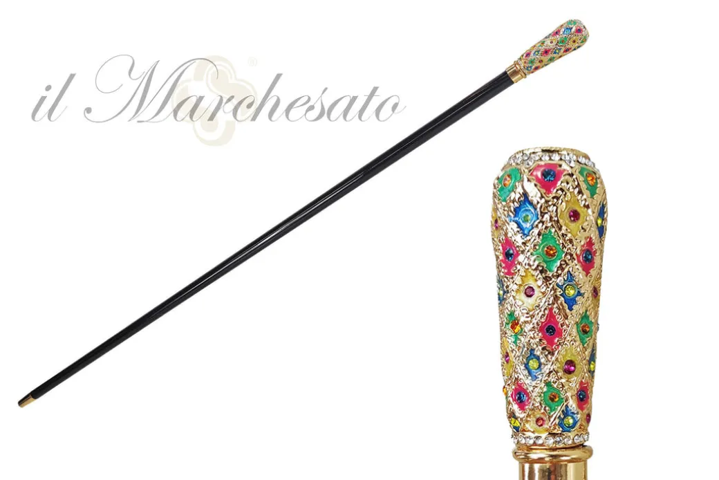 MILORD WAKING SHOT - Manopola dipinta a mano con cristalli multicolore