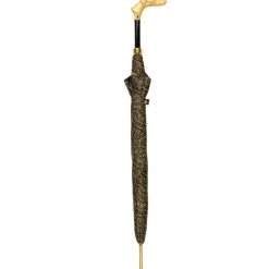 Noble Hound: Decorated Umbrella with Gold-Plated Greyhound Handle