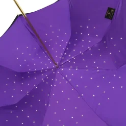Ombrelli di lusso in doppio panno nero-viola Il Marchesato Ombrelli di cristalli di lusso