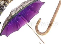 Ombrelli in tessuto doppio fatto a mano da donna di lusso Incredibili ombrelli con cristalli alla moda italiana
