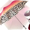 Ombrello a doppio tessuto magenta e design esclusivo
