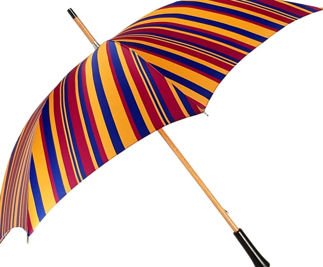 Ombrello a strisce multicolore realizzato a mano