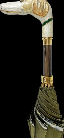 Ombrello artigianale con levriero da uomo di lusso