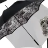 Ombrello artigianale di lusso con teschio tempestato di Swarovski