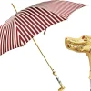 Ombrello automatico con manico cane da punta placcato oro 24K